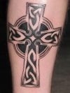 celtic tattoo cross on leg